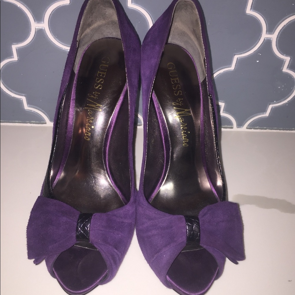 Marciano purple suede pumps